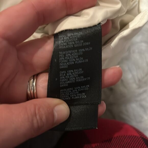 The north face white and gray belted logo nylon Insulated winter jacket - Picture 8 of 11